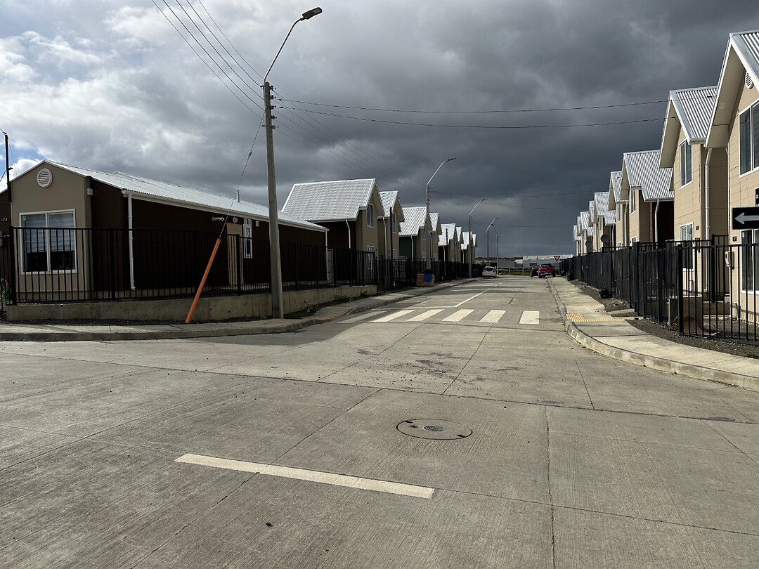 Nieuwbouwwijkje in Puerto Natales