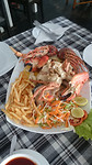 lekker gesmuld van de visschotel bij Red Lobster restaurant