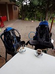 Onze rugzakken hadden zin in koffie