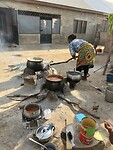 Koken voor het kerstdiner.