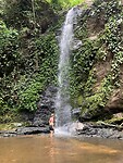 Na ruim twee uur aangekomen bij de waterval.