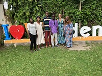 Het team; Emelia, Georgina, Jeremiah, Naporo, Lianne, Rahma