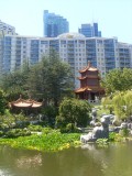 Chinese Garden of Friendship (or Sydney skyline?)