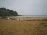 Shower in the rain in the ocean!