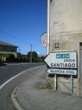 Eerste bord naar Santiago!