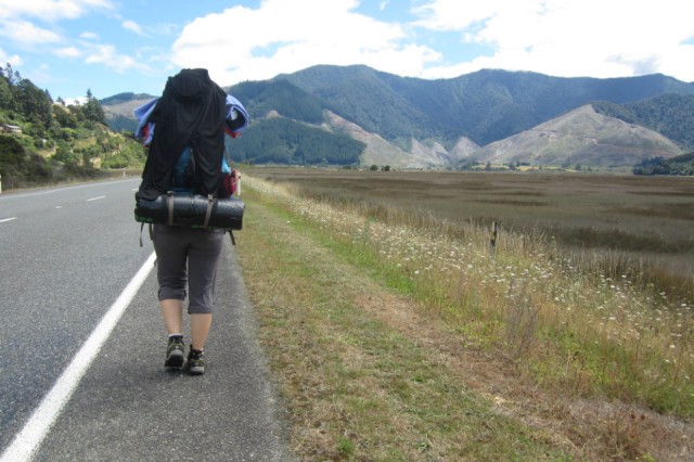 20 km walking along the highway