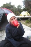 As soon as the sun goes down it gets cold and the sandflies come out; Heaphy Trek