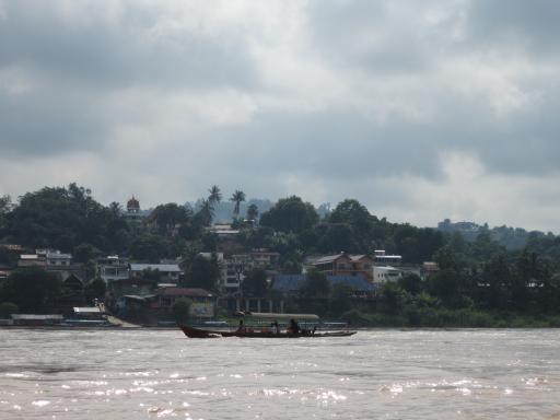 The view during slow boat ride on Mekong river