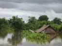 cause of the raining season houses are flooded