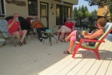 Op het terras in het zonnetje