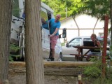Frans in de Motohome op camping Coachman