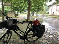 Even de route bekeken in een bushokje