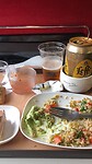 Mijn diner, mét bier, in de trein