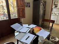 Nog even huiswerk in de ochtend
