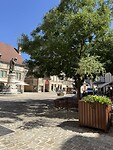 Glaasje orangina op het terras