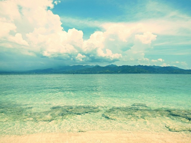 Gili Trawangan met uitzicht op Lombok