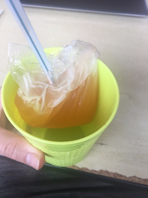 Het drinken wat we tussen de middag krijgen