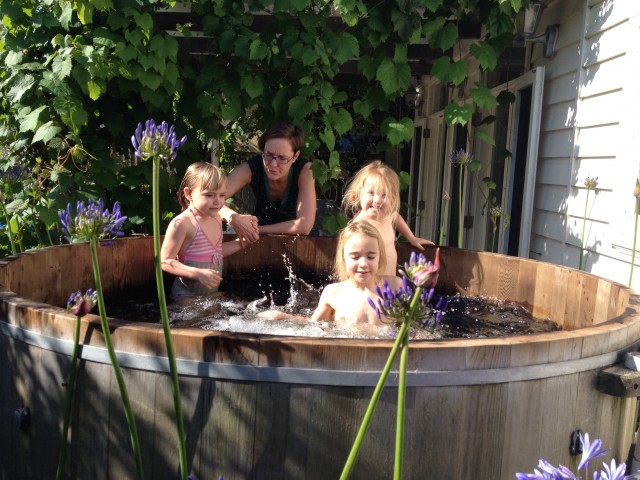 In de hottub om af te koelen