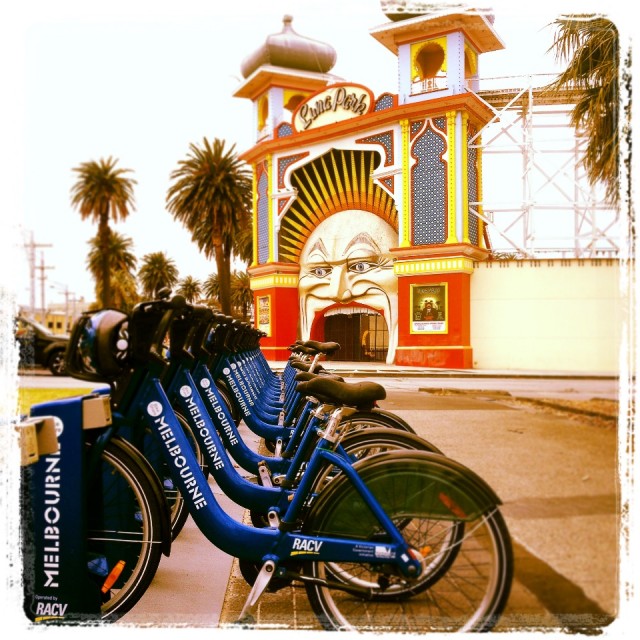Melbourne bikes and Luna park