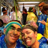 In de trein na de color run