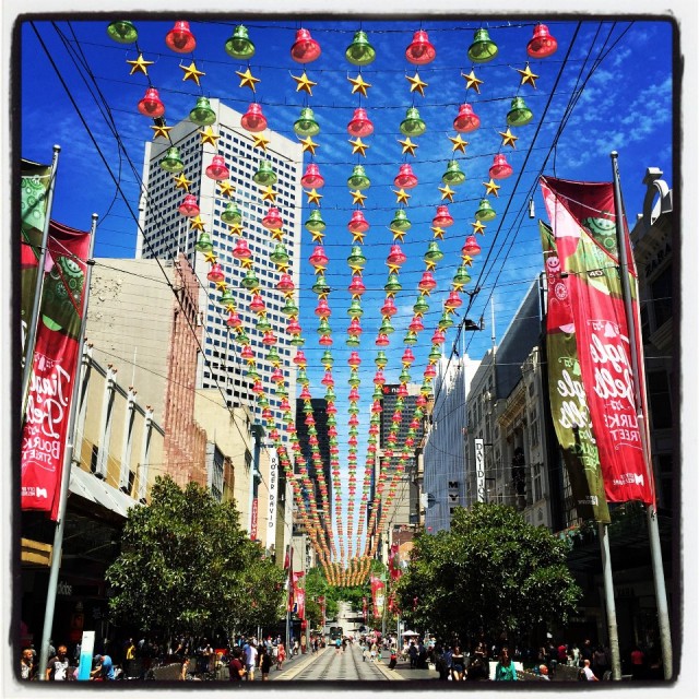 Christmas decorations in summer