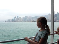 met de ferry van Hongkong Island naar het vasteland