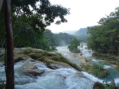Adembenemend uitzicht bij Agua Azul