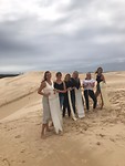 Groepsfoto sandboarden