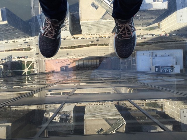 En zo sta je boven de straten van Chicago