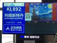 Bord bij de gate met Nederlandse kunst