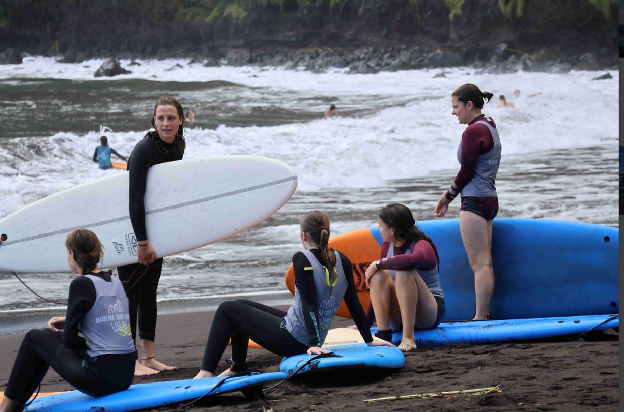 Madeira surf op strand