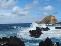 Madeira woest golven