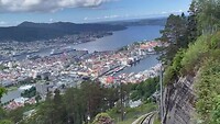 Zicht op Bergen vanuit de Fløybanen