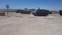 Het militaire terrein met soort openluchtmuseum