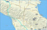 Kaart 2 van 3: middelste stuk van de route, Italie