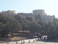 Acropolis en tempel van Zeus in de steigers.