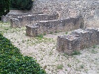 Ruines van winkels op het Romeinse forum