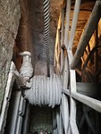 Aandrijving lift voor goederen door houten looprad Mont St Michel