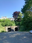 Oude Spoor nu fietstunnel bij de stad Fougeres