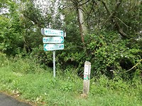 La Ballastiere Route bord splitsing noord- zuidroute en lokale route