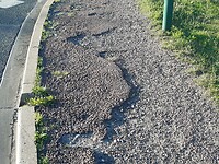 Fietspad bij Clermont vol gaten