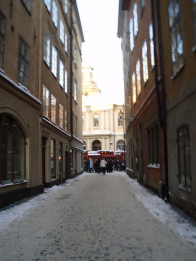 gamla stan in de sneeuw