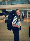 Op Schiphol met mijn Backpack