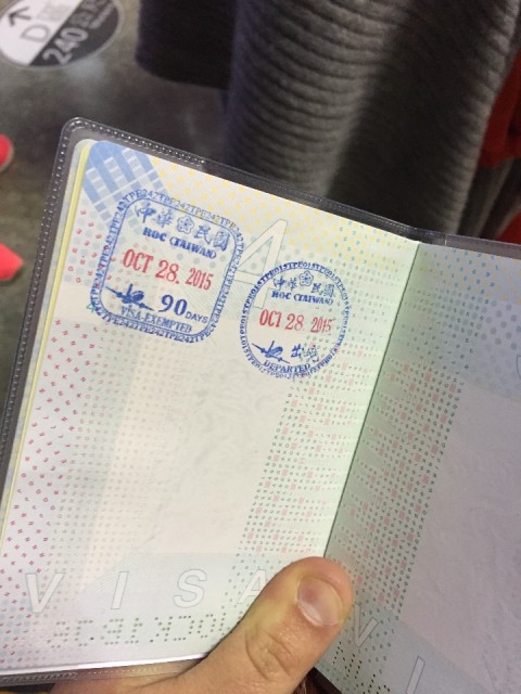 Paspoort met stempel Taiwan