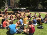 Lunchen in het park