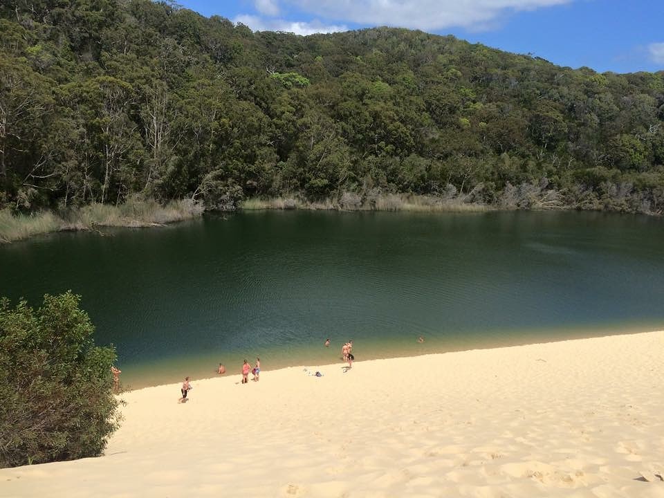 Fraser Island, Lake, ver lopen en visjes eten aan je voeten