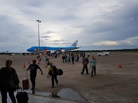 Aankomst J. Pengel int. Airport