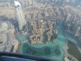 Uitzicht vanop burj Khalifa op het meer met de dansende fonteinen