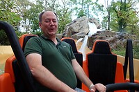 Guus in de wildwaterbaan van Mirabilandia