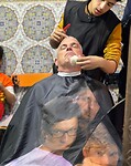 Michel bij de barber